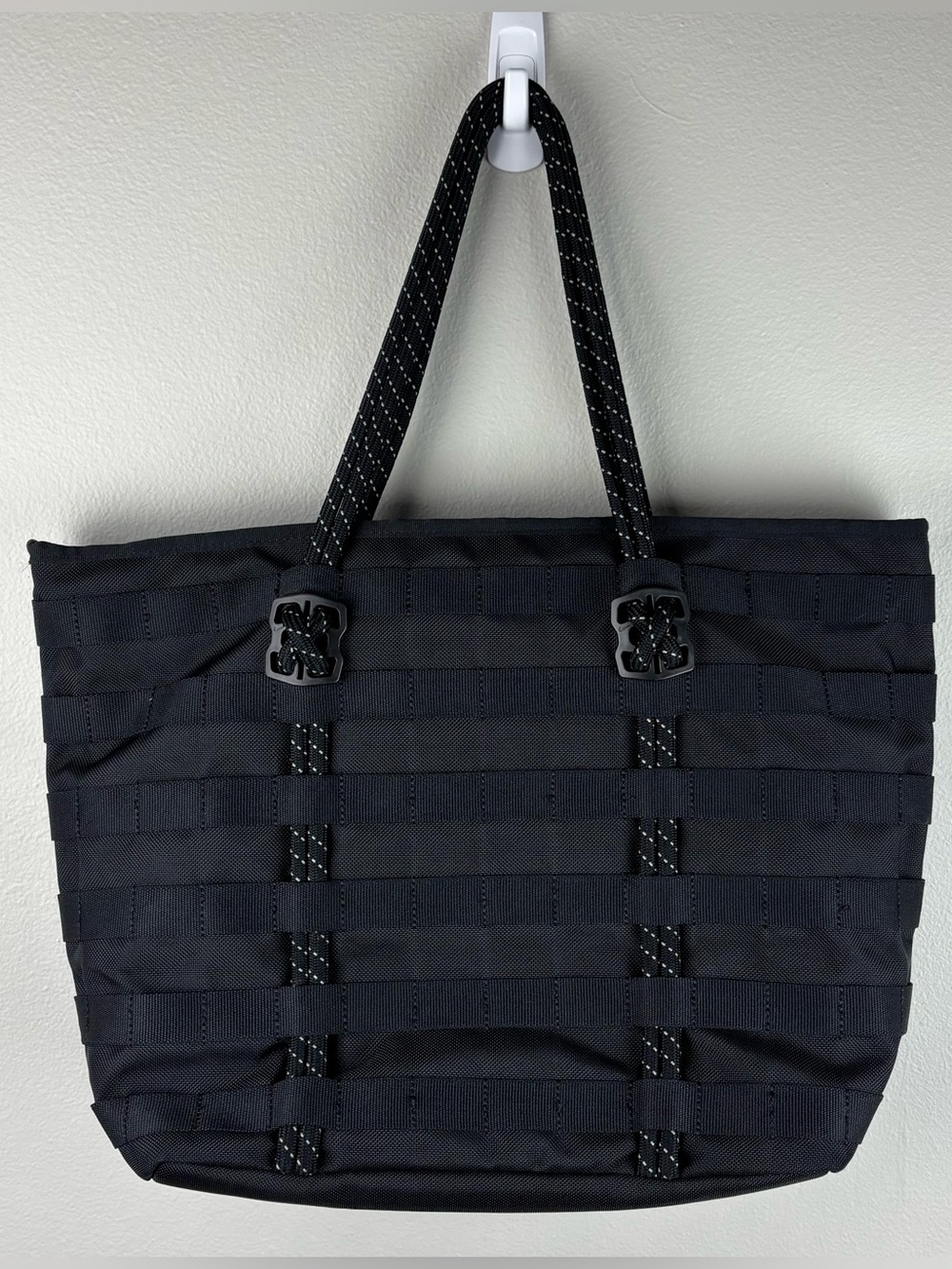 NIKE AF-1 RPM Black Military Loop Zip Top Tote Laptop Book Grocery Gym Carry Bag - Picture 2 of 8